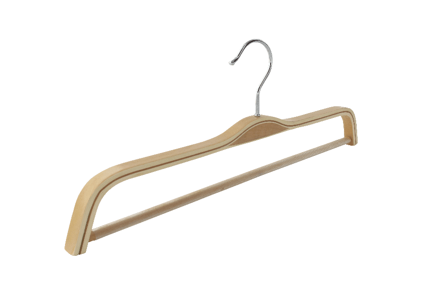 Cintre design bois pantalon avec barre antiglisse - L1709