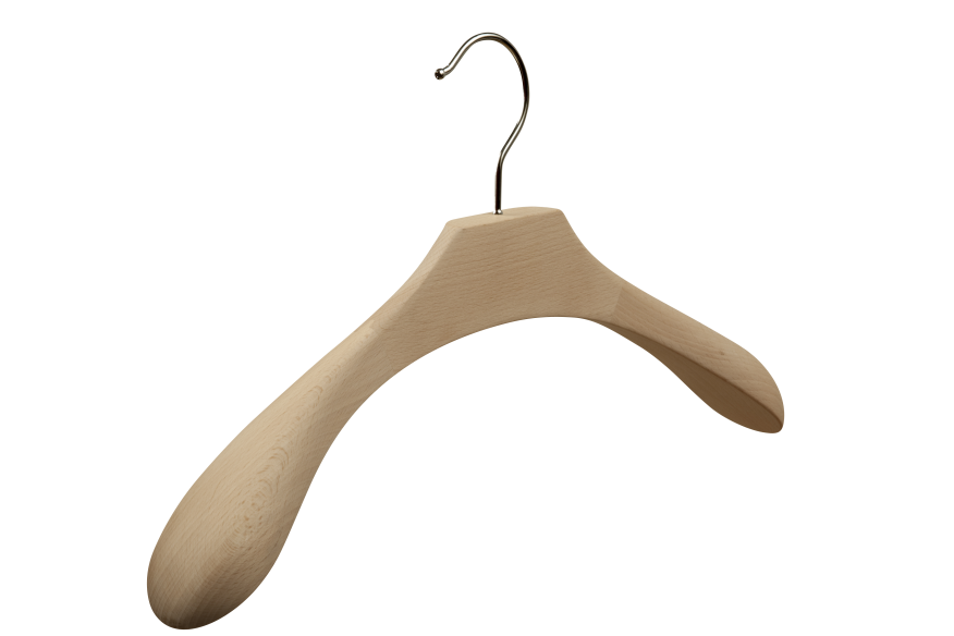 Réf 874 - Cintre bois galbé verni avec épaulettes